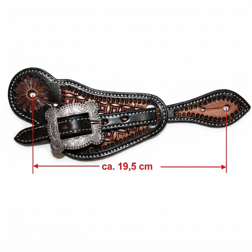 CINTURINI PER SPERONI BICOLOR ROMBO CON FIBBIA SCURA
