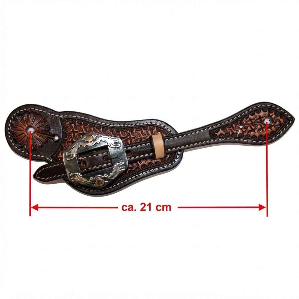 CINTURINI PER SPERONI BICOLOR BASKET WEAVE CON FIBBIE BRUNITE