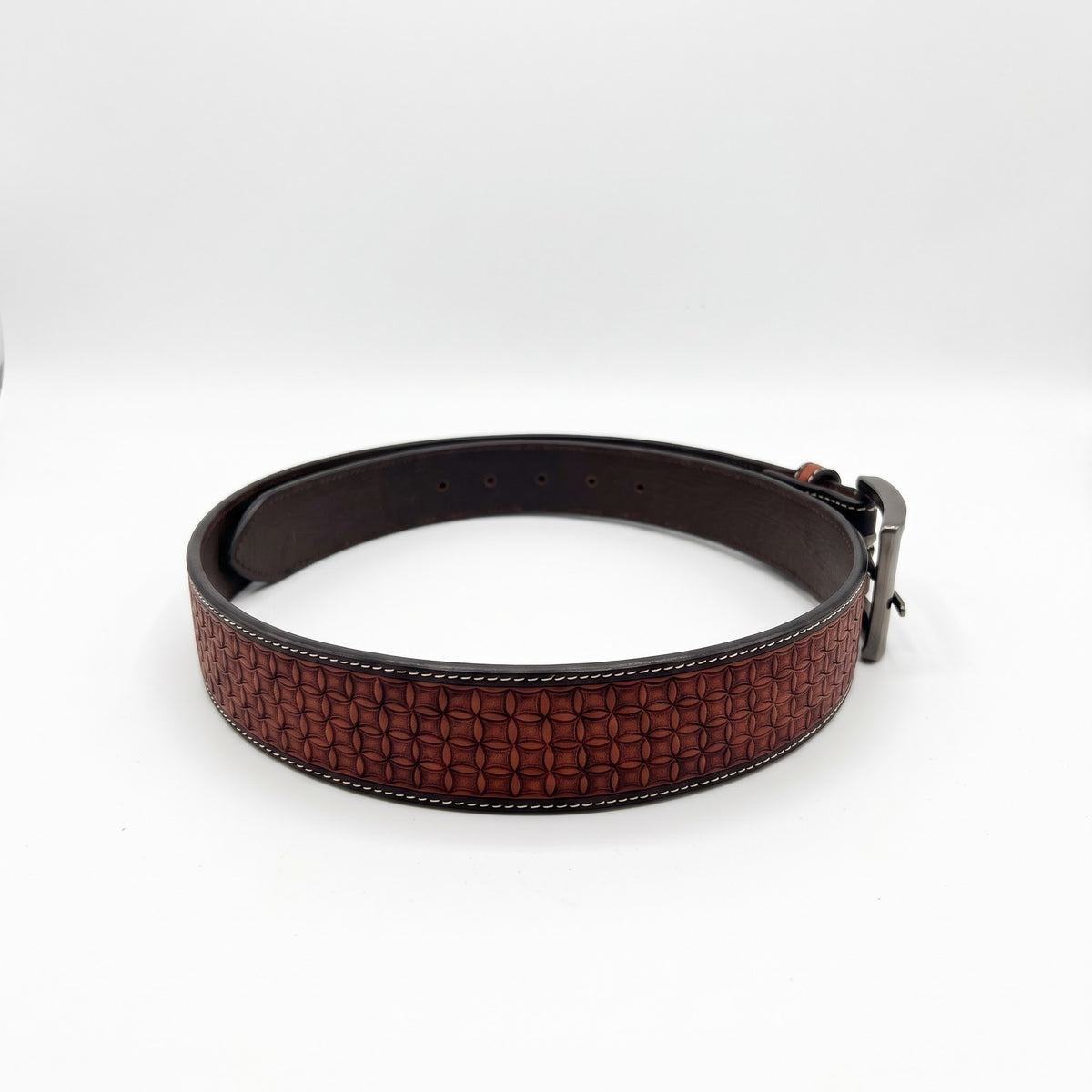 CINTURA WESTERN IN CUOIO CON STAMPA GEOMETRICA