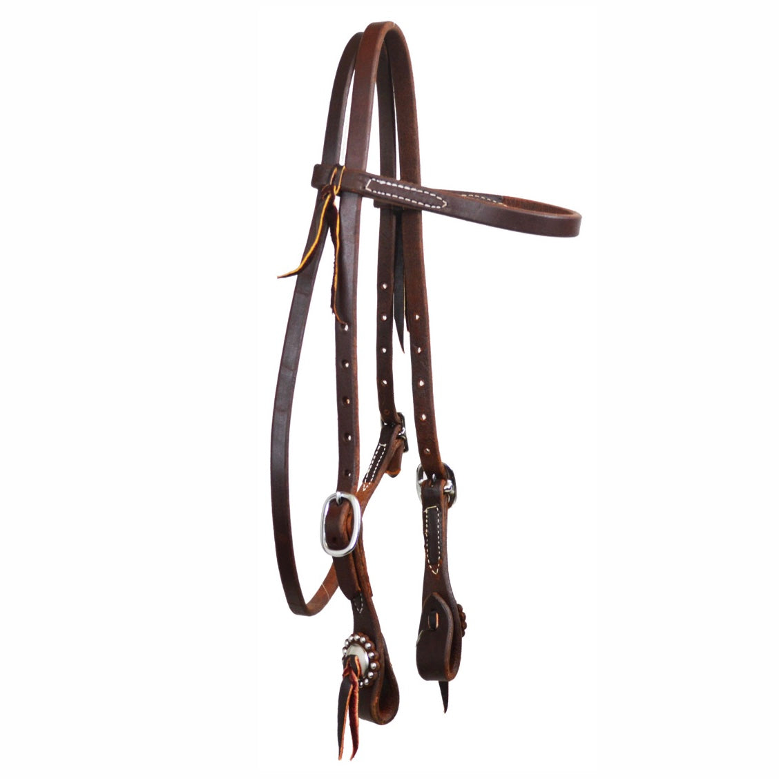 TESTIERA A FRONTALINO IN CUOIO OLIATO 5/8" CON ROSETTE