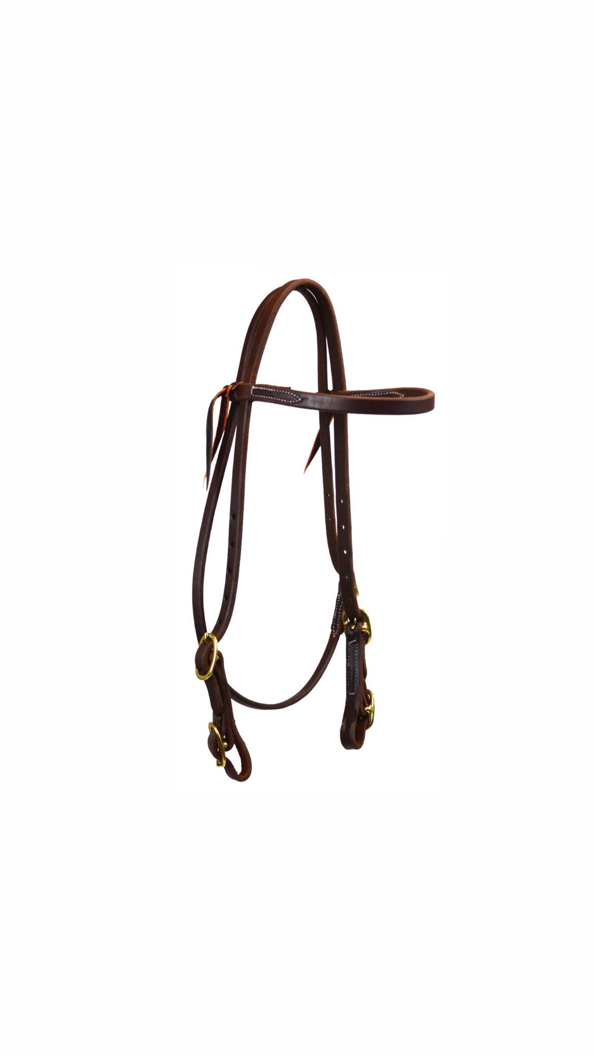 TESTIERA A FRONTALINO CON 4 FIBBIE IN OTTONE